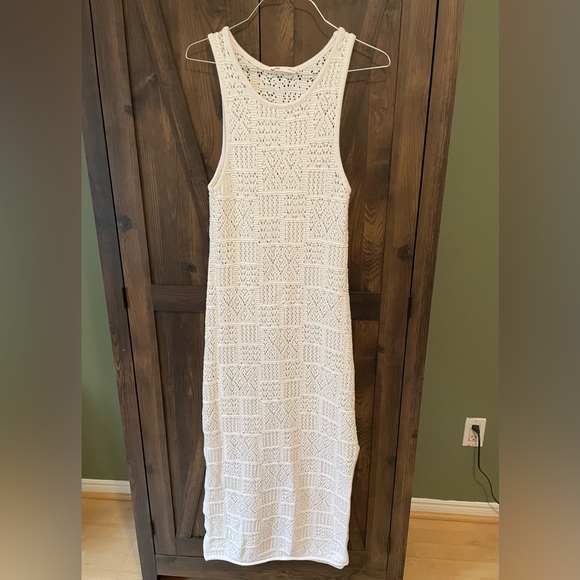 Bluenotes Dresses & Skirts - White Crochet Knit Maxi Dress